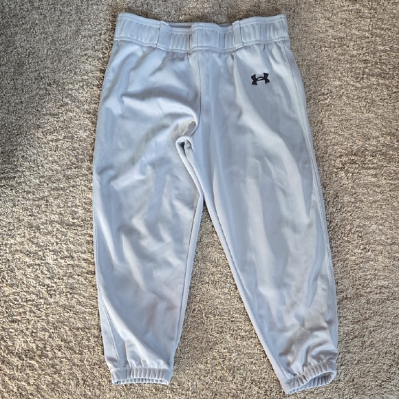 Under Armour Kids' Light Gray Baseball Pants - Picture 1 of 5